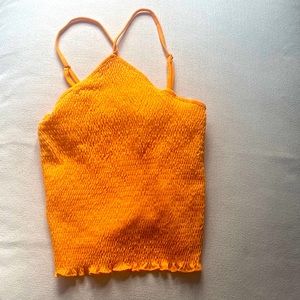 Orange Rouched Top